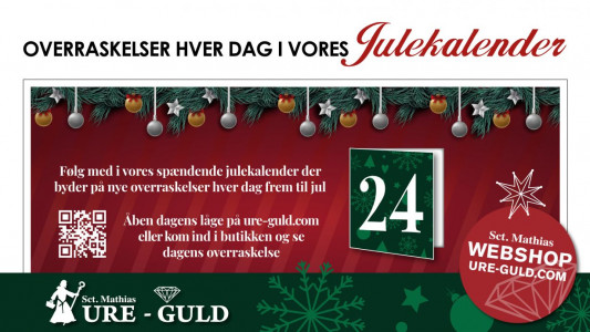 Julekalender & liveaktion idag hos Sct. Mathias Ure & Guld